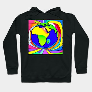 Vibrant 70s Style Planet Earth (MD23ERD004) Hoodie